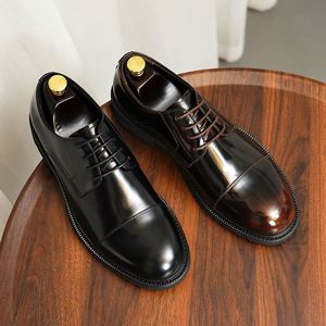 Chaussures habillées de luxe en cuir Oxford pour hommes, idéales pour les affaires, les mariages, grandes tailles, légères et confortables - Product Image 3