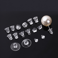 100 pièces/sac 2026 Meilleures ventes Bouchons d'oreille pour boucles d'oreilles, transparents antidérapants DIY, type hamburger