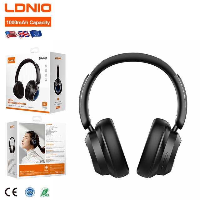 LDNIO H01 New Arrival Headset Manufacturer Wireless Earphone Larger Battery HI-FI Sound Quality Type C Over-Ear Gaming Headphone