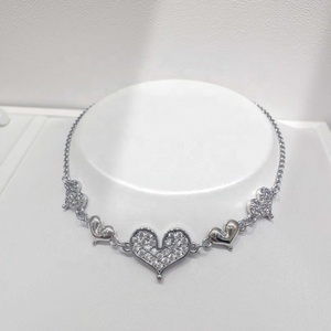 Pulsera de Plata de Ley 925 Personalizada con Dije de Corazón, Grabado, con Circonitas, Bañada en Oro de 18k, para Niñas, Venta al por Mayor, Colección Verano - Product Image 1