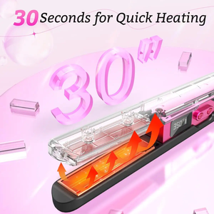 หวียืดผมไร้สายแบบ2-in-1หวีเพชรแบบพกพาชาร์จไฟได้มีจอแสดงผล LED แบบมินิ - Product Image 6