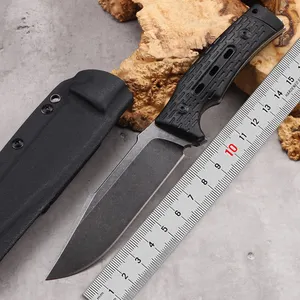 Grosir 440 pisau besi tahan karat G10 pegangan pisau berburu bertahan hidup taktis luar ruangan pisau perbaikan lurus untuk dijual
