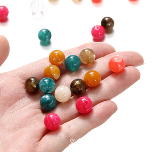 Perles rondes en acrylique 10 mm, perles en vrac pour la fabrication de bijoux, accessoires DIY, vente en gros - Product Image 4