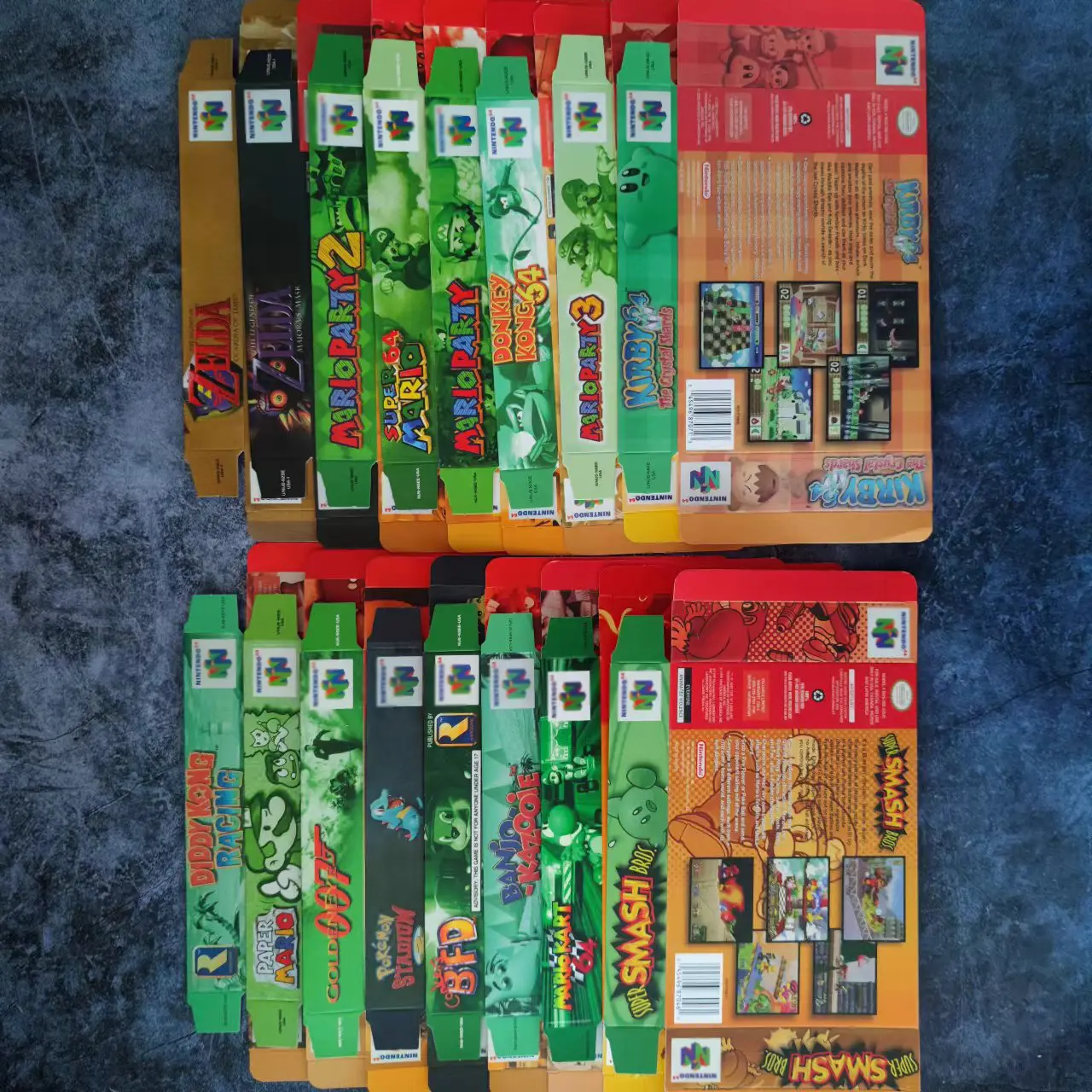 N64-caja de embalaje para juego de cartas de nintendo 64, 3 en 1