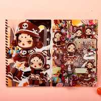 Cuaderno Shake Shake] Cuaderno/Diario de Hojas Sueltas Estilo Japonés y Coreano con Diseño de Gato Galáctico Navideño en Acrílico/Pulpa de Madera para Estudiantes