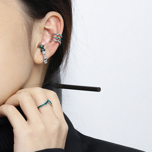 FUAMAY — boucles d'oreilles Triple couches en émail, bijoux argentés 925, en rouge, vert et blanc, 925, <span class=keywords><strong>prix</strong></span> en grammes - Product Image 5