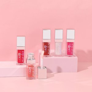 Aceite hidratante cuadrado para brillo de labios, bálsamo labial teñido hidratante personalizado, brillo regordete, fruta vegana, aceite labial de etiqueta privada - Product Image 2