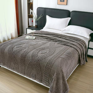 Jacquard Faleinel Double face épaissie couverture de sieste de bureau couleur unie conception transfrontalière pour la saison d'hiver en gros tricoté - Product Image 5