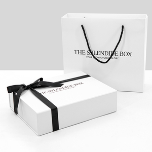 Boîte-cadeau d'emballage cosmétique de <span class=keywords><strong>maquillage</strong></span> en carton blanc personnalisable avec fermeture magnétique pliable <span class=keywords><strong>et</strong></span> logo à ruban noir - Product Image 2