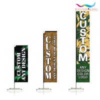 Drapeau d'extérieur personnalisé en polyester, imperméable et durable, avec base lourde à injection d'eau, pour la promotion des magasins et le marketing des salons professionnels