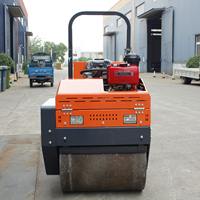 Bas prix 1 tonne double tambour deux roues rouleau compresseur compacteur à rouleaux vibrants pour le sol à vendre