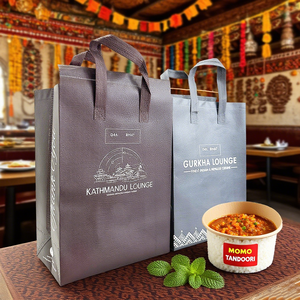 Sac isotherme réutilisable en non-tissé promotionnel avec logo personnalisé pour les repas à emporter et la livraison - Product Image 1