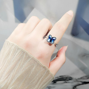 Bagues anti-stress ajustables en gros d'usine, micro-incrustées de zircone cubique, en cuivre plaqué or, bijoux anti-anxiété pour femmes - Product Image 2