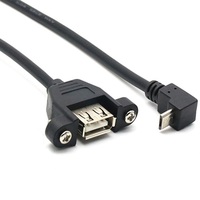 MOQ 500 Kabel Ekstensi Printer USB 2.0 Micro Male ke Type B Female Converter Pengisian Cepat Transmisi Data dengan Pengunci Sekrup
