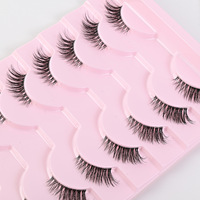 10 paires de faux cils œil de chat style moyen-oriental, bande transparente, effet wispy, longue queue, extension pour le coin extérieur