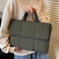 Sac à ordinateur matelassé en polyester-coton de luxe personnalisé, sacs fourre-tout de grande capacité, sac pour ordinateur portable rembourré en coton pour les trajets domicile-travail