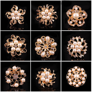 Broches de Cristal con Flores, Modernos y Elegantes, Botones de Diamantes de Imitación, Aleación Chapada en Oro, Personalizados, Unisex, para Uso Diario, Regalo de Compromiso, Fiesta - Product Image 2