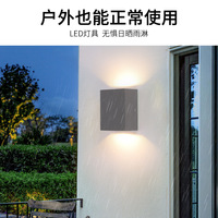 Applique murale LED moderne et minimaliste personnalisée pour extérieur, cour, hôtel, villa, allée, en aluminium à double tête COB