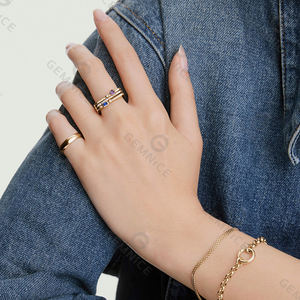 Gemnel ювелирные изделия из золота 14 карат, оптовая продажа, бестселлер, S925, Vermeil, смелые штабеловые кольца 2026 - Product Image 4