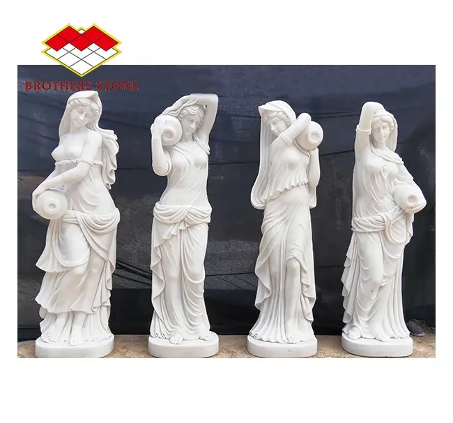 Westliche Dame Skulptur lebensgroße Marmorstatuen römische Figur vier Jahreszeiten Statue