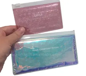 Sac de cosmétique en plastique PVC, LOGO personnalisé, avec fermeture à glissière, pochette de courrier, de cœur, 50 unité<span class=keywords><strong>s</strong></span> - Product Image 1