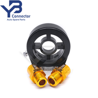 M20-1.5 dan 3/4UNF-16 Adaptor Pelat Sandwich Pendingin Filter Oli Universal 10AN untuk MITSUBISHI EVO