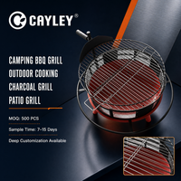 Barbecue portable à bois avec grille de cuisson pour camping, jardin, terrasse et fêtes en famille