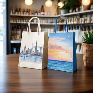 Bolsas de papel de regalo de embalaje de joyería pequeñas elegantes personalizadas bolsas de compras de papel Kraft biodegradables <span class=keywords><strong>con</strong></span> su propio logotipo A4 - Product Image 5