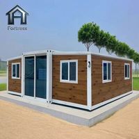 Maison préfabriquée 2-3 chambres, maison modulaire préfabriquée, petite maison temporaire, maison conteneur portable extensible de 20 pieds ou 40 pieds pour bureau