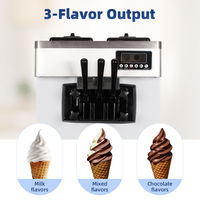 Machine à glace commerciale sur pied personnalisable en acier inoxydable à 3 becs avec pompe à air