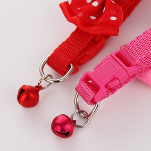 Handmade Colorful Adjustable Cat Collar With <b>Bell</b> Breakaway Design <b>Small</b> Dog Necklace Bow Tie for Pet Training - Product Image 3