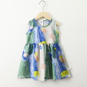 Kleinkind <span class=keywords><strong>Baby</strong></span> Mädchen Blumenmuster Sommer Active Wear Kleid Mode Kinder Boutique Satin Kleid <span class=keywords><strong>Baby</strong></span> Süße Kleidung - Product Image 6