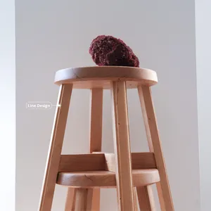 Minimalist Modern Thickened <b>Round</b> Solid Wood Stackable Dining <b>Stool</b> Home Furnishings - Product Image 4
