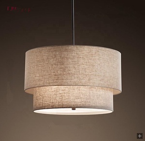 Lámpara Colgante Moderna de 2 Niveles con Pantalla de Tela, Lámpara de Techo <span class=keywords><strong>para</strong></span> Sala de Estar, Dormitorio, Hotel, <span class=keywords><strong>Lamparas</strong></span> - Product Image 4
