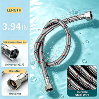 Tuyau d'arrivée d'eau tressé en acier inoxydable 304 JINLIN moderne, haute pression 200 psi, étanche, flexible, pour raccordement de toilettes