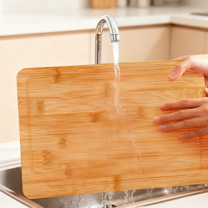 Juego de 3 Tablas de Cortar de Bambú para Cocina con Ranuras para Jugos, Juego de Tablas de Cortar de Bambú Premium de Varios Tamaños - Product Image 3