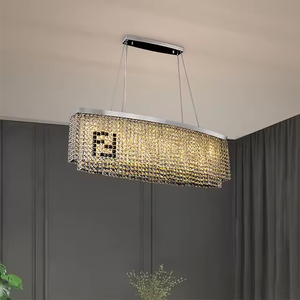 Venta caliente Fabricante moderno K9 araña de cristal de lujo rectangular para sala de estar - Product Image 3