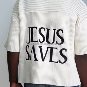 Fabricant de vêtements en tricot sur mesure – Pulls en tricot à col en V de haute qualité, épais et amples, style rugby - Product Image 4