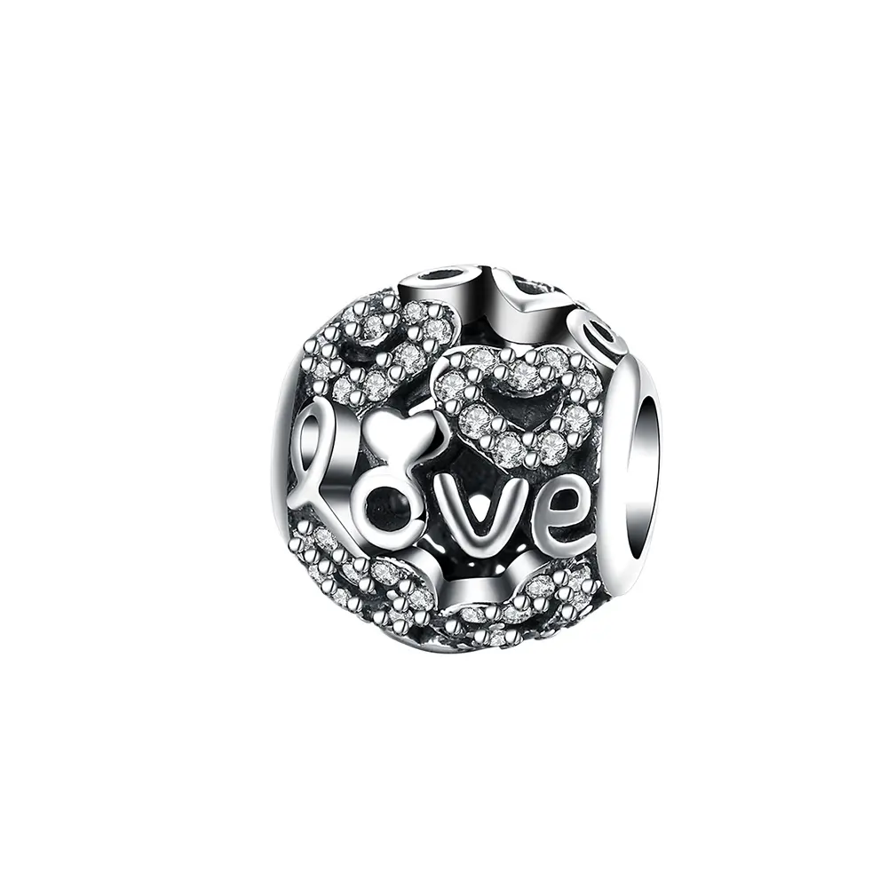 Neue design silber 925 perlen liebe fit diy charme armband schmuck zubehör teile metall galerie perlen