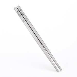 Palillos chinos ecológicos reutilizables personalizados para acampar, mango cuadrado de Metal de titanio puro para restaurantes - Product Image 2