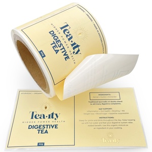 Kết cấu tùy chỉnh giấy trà bao bì nhãn gia vị bao bì chai nhãn Sticker - Product Image 3