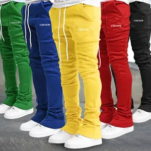 Custom Embroidery Logo High Quality Streetwear Heavyweight Fleece Jogger French Terry Stacking Flared Sweatpants