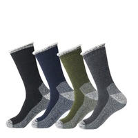 Logo personnalisé Chaussettes de randonnée chaudes chauffantes unisexes en laine mérinos pour sport d'extérieur thermiques extra épaisses pour l'hiver
