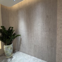 Panel Batu Fleksibel Tekstur Semen Putih Veneer Tampilan Beton untuk Proyek Fasad Bangunan Modern