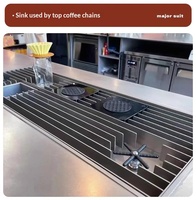 Nampan Kopi Stainless Steel 304, Pencuci Cangkir Tekanan Tinggi, Drainase Terintegrasi untuk Bar Komersial, Asal Cina