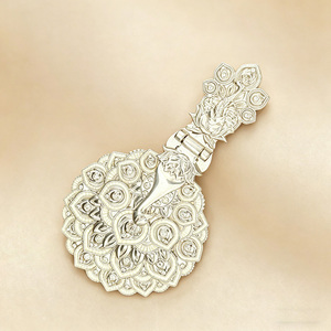 High End Customized Carving Pattern Art Museum Gift Souvenir Gift Folded <b>Compact</b> <b>Mirrors</b> Luxury Metal Foldable <b>Mirror</b> - Product Image 1