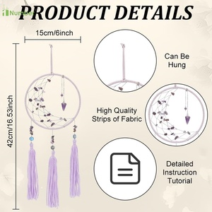 Adultes Débutants <span class=keywords><strong>Macramé</strong></span> Tenture Murale Lune Etoile Bricolage <span class=keywords><strong>Macramé</strong></span> Kits Attrape-Rêves <span class=keywords><strong>pour</strong></span> Décoration Murale de Chambre - Product Image 3