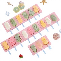 Moule à glace en silicone en gros, moule à bâtonnets de crème glacée maison de qualité alimentaire, motif dessin animé, boîte à glace DIY avec couvercle Yongkang