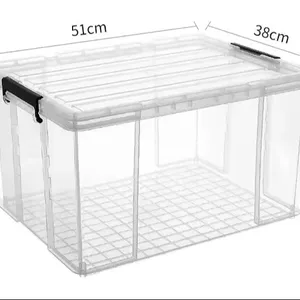 28L Wholesale Eco-friendly Plastic Storage Containers Box Large Stackable Clear Plastic Cloths Storage Bins Cloths Storage box