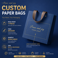 Sacs cadeaux de luxe en papier kraft bleu roi avec logo personnalisé et poignée en ruban, sans minimum de commande, en pâte de bois vierge de qualité supérieure pour montres et lunettes